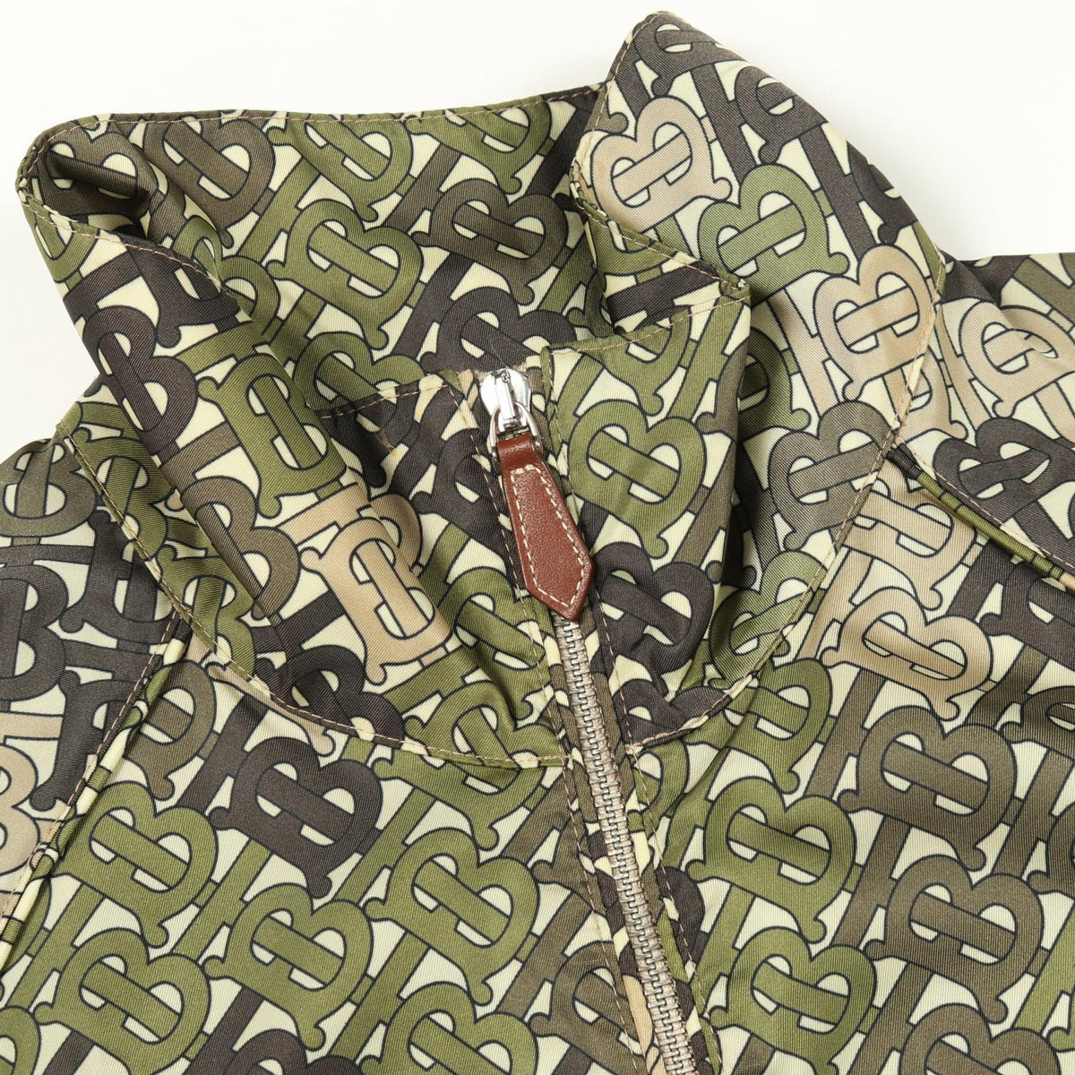 BURBERRY TB Monogram Nylon Jacket Khaki Multicolor Size UK2