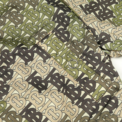 BURBERRY TB Monogram Nylon Jacket Khaki Multicolor Size UK2