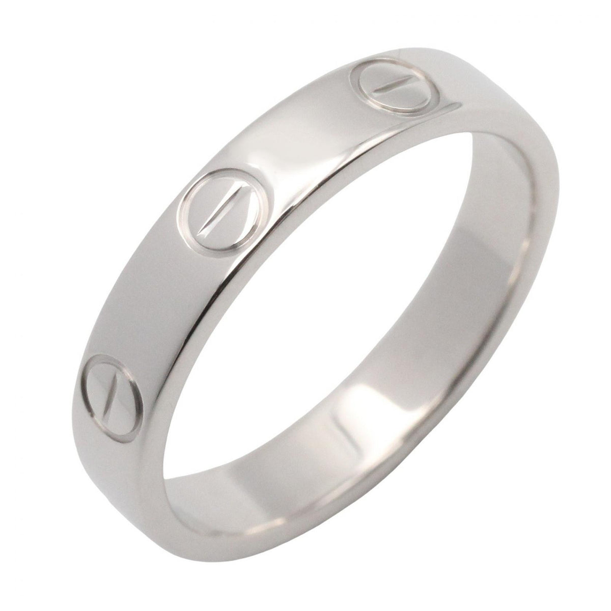 Cartier OFF Mini Love Ring K18WG White Gold Size JP 9.5