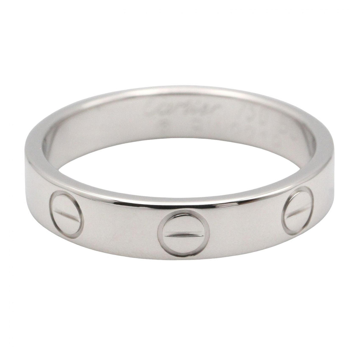 Cartier OFF Mini Love Ring K18WG White Gold Size JP 9.5