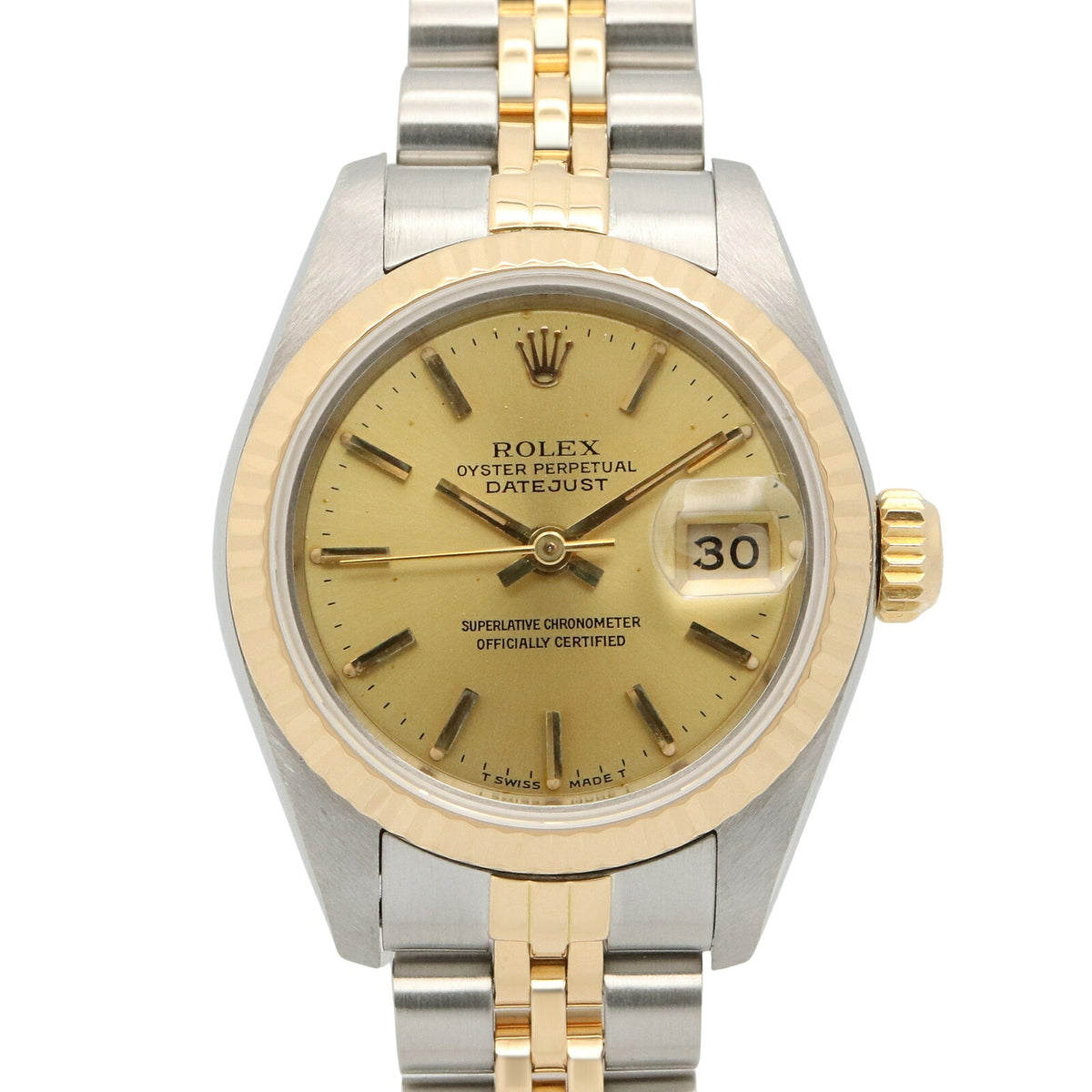 ROLEX Datejust K18 YG Champagne Watch Gold