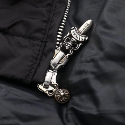CHROME HEARTS Black Nylon Down Jacket Size M