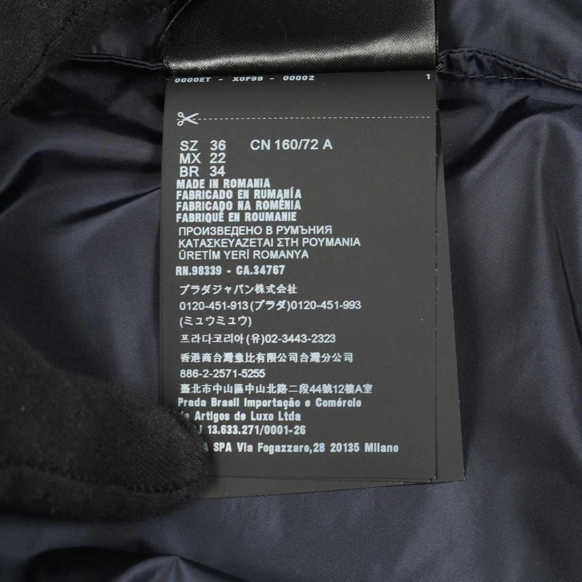 PRADA Re-Nylon Light Rain Jacket Navy Size 36