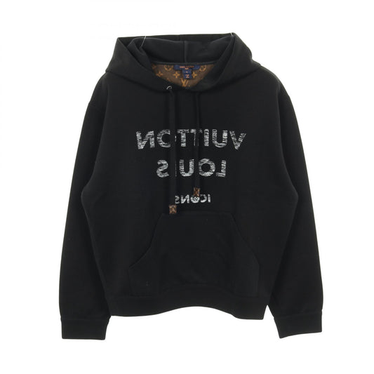 LOUIS VUITTON Cotton Nylon Hoodie Black Size S