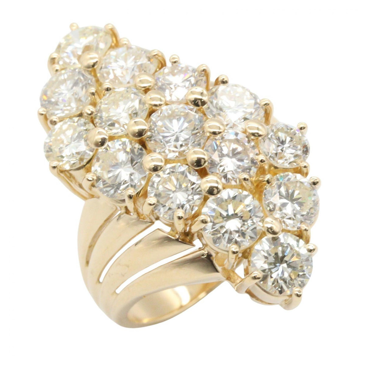 JEWELRY K18 YG 5.049ct Diamond Ring Size JP 11.5