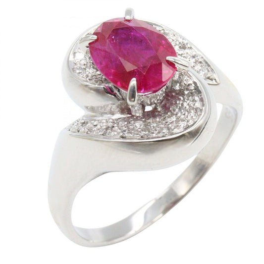 JEWELRY Pt900 Platinum Ruby Diamond Ring Size JP 21