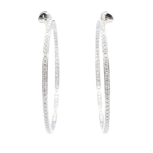 CARTIER Diamond Hoop Earrings White Gold