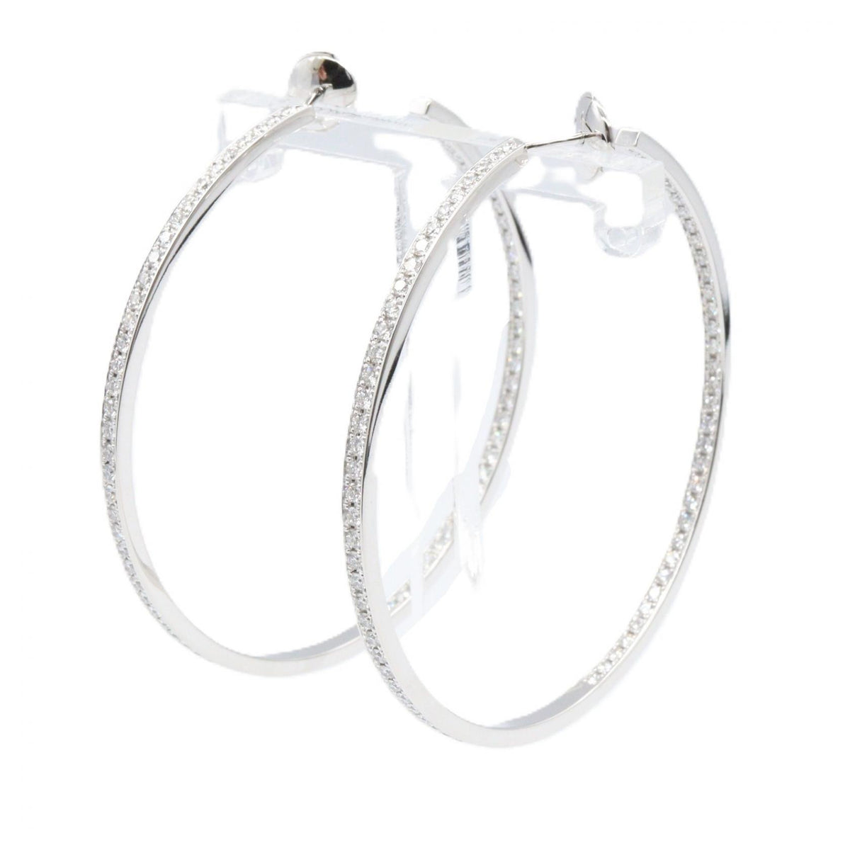 CARTIER Diamond Hoop Earrings White Gold