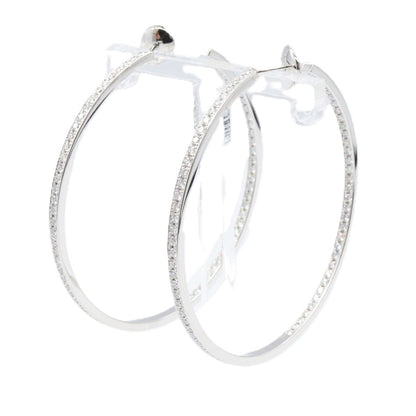 CARTIER Diamond Hoop Earrings White Gold