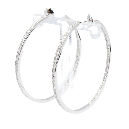 CARTIER Diamond Hoop Earrings White Gold
