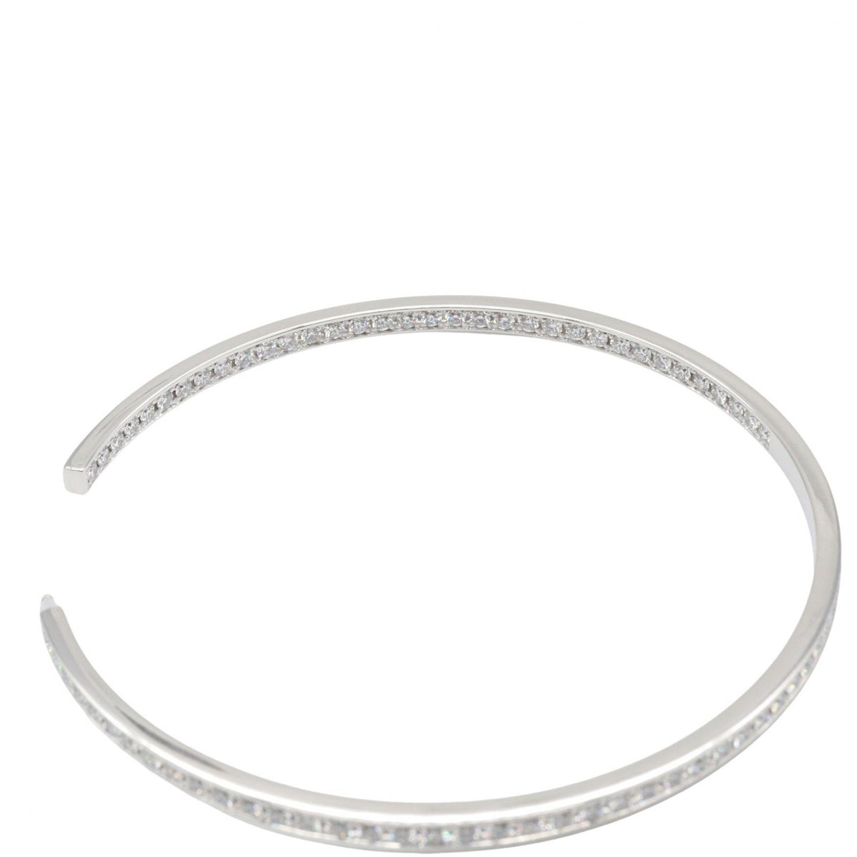 CARTIER Diamond Hoop Earrings White Gold