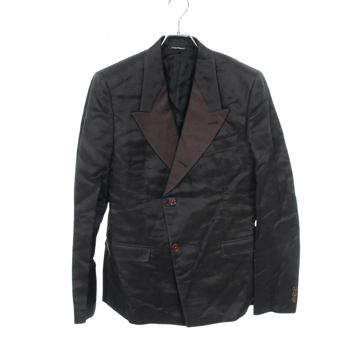 DOLCE & GABBANA Silk Blazer Brown Size 48
