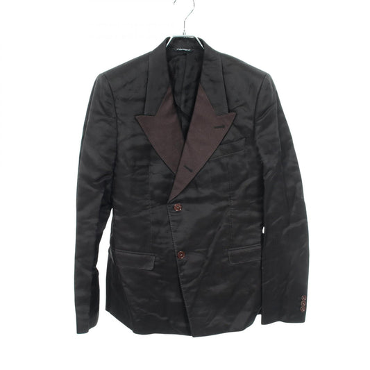 DOLCE & GABBANA Silk Blazer Brown Size 48