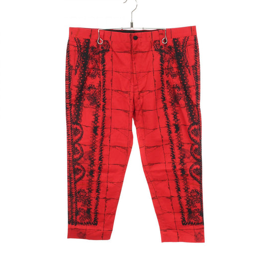 DOLCE & GABBANA Cotton Pants Red/Black Size 50