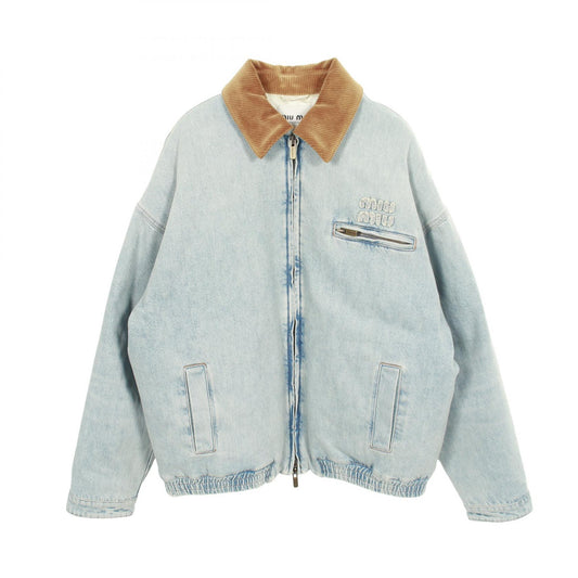 Miu Miu Denim Jacket Blue Cotton Size 38
