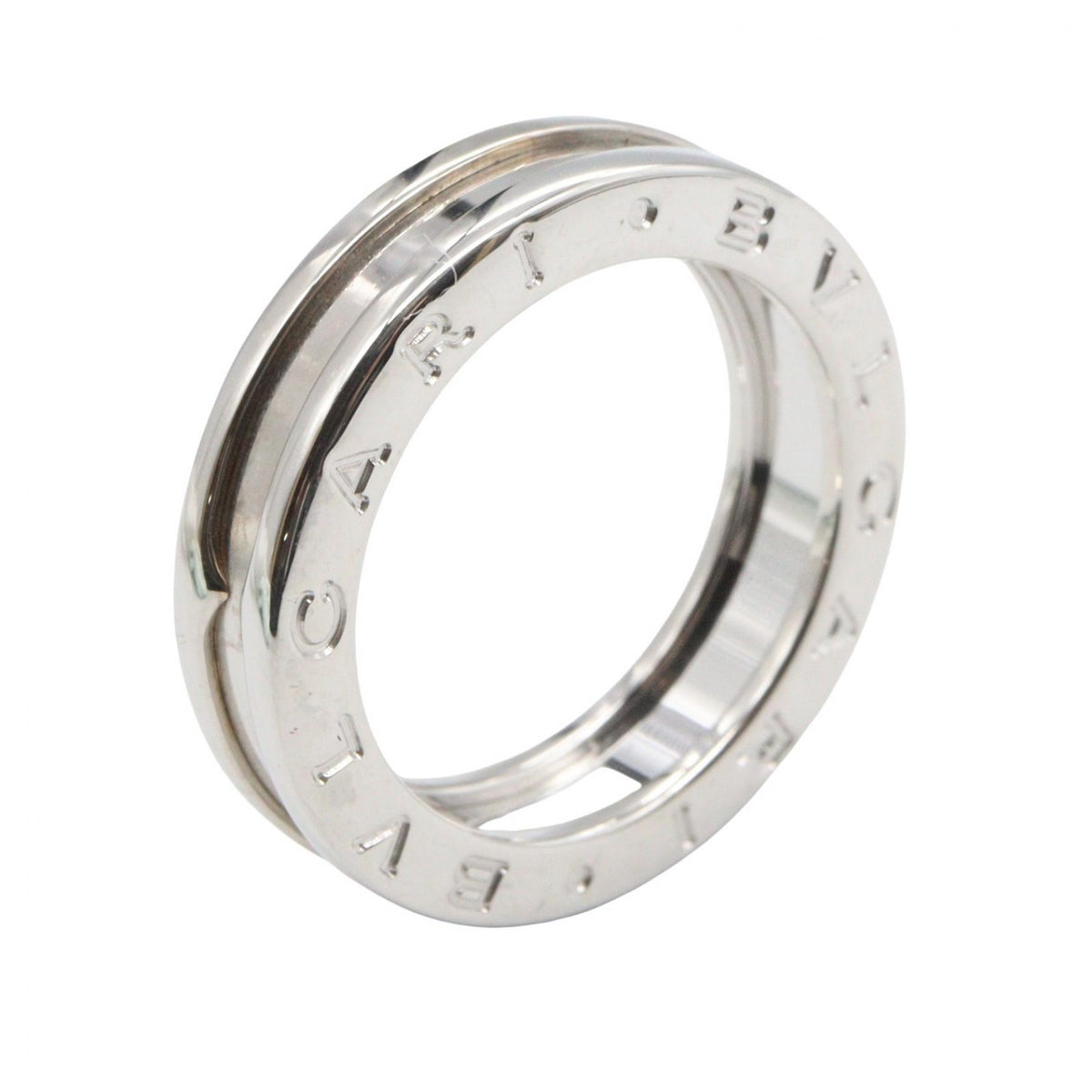 BVLGARI B-zero1 Ring K18WG White Gold Silver Size JP 8.5