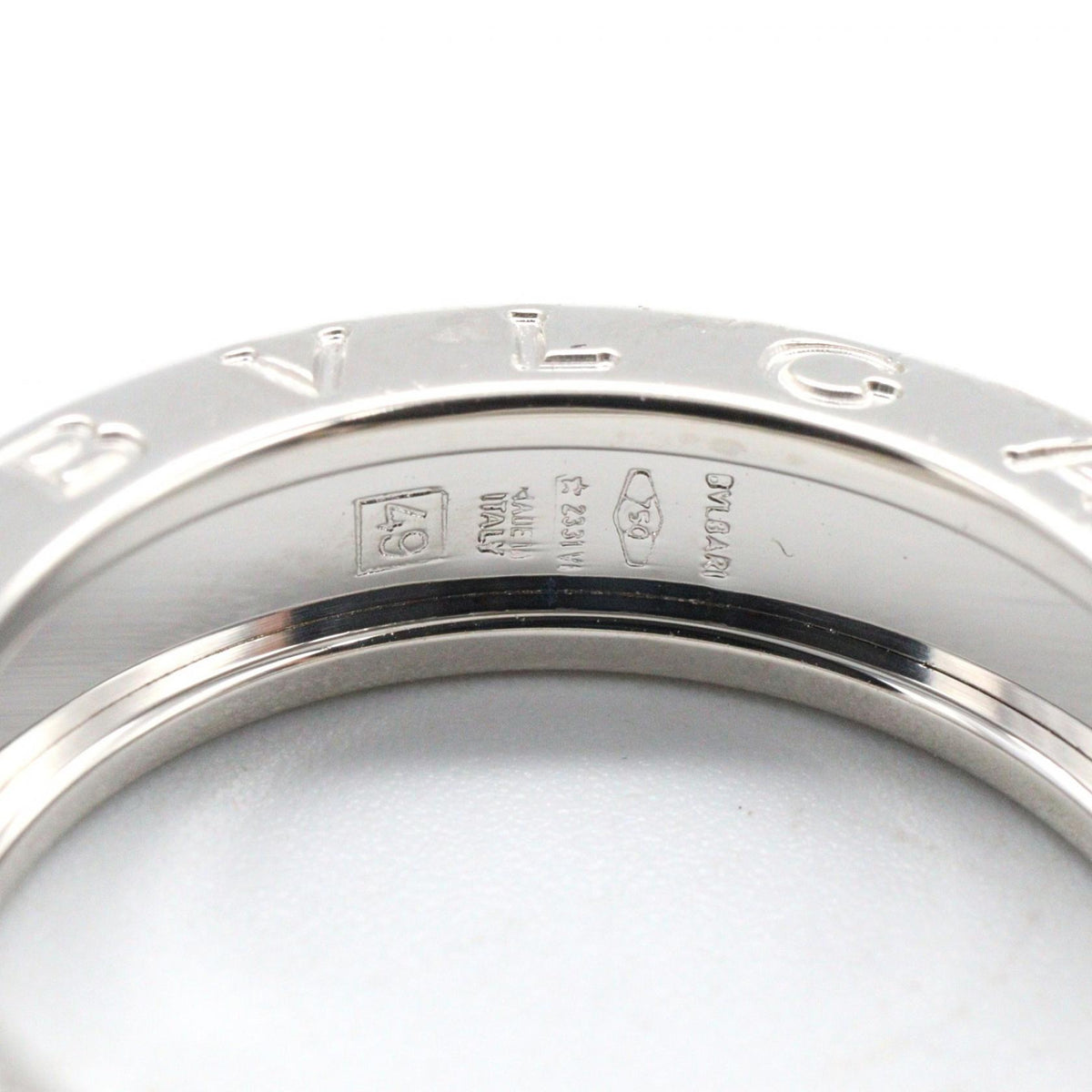 BVLGARI B-zero1 Ring K18WG White Gold Silver Size JP 8.5