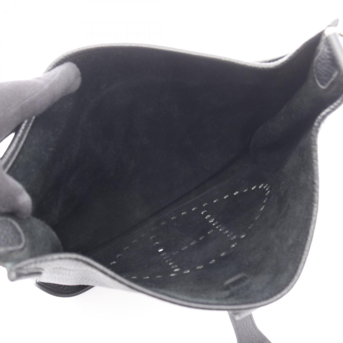 HERMES Evelyne 3 GM Taurillon Bag Black