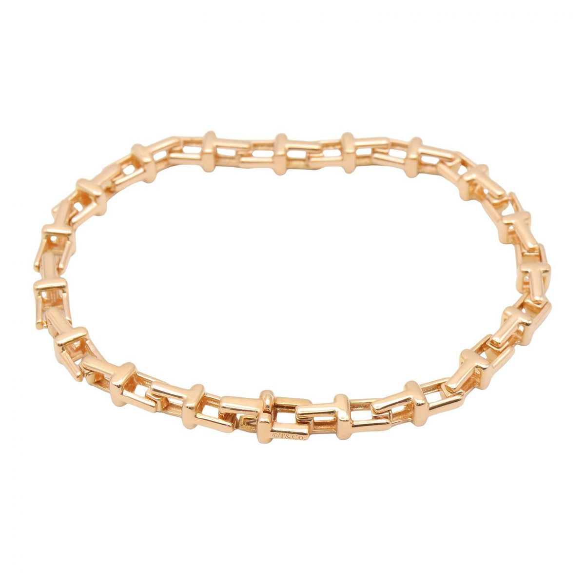 TIFFANY&CO T Narrow 18K Pink Gold Bracelet