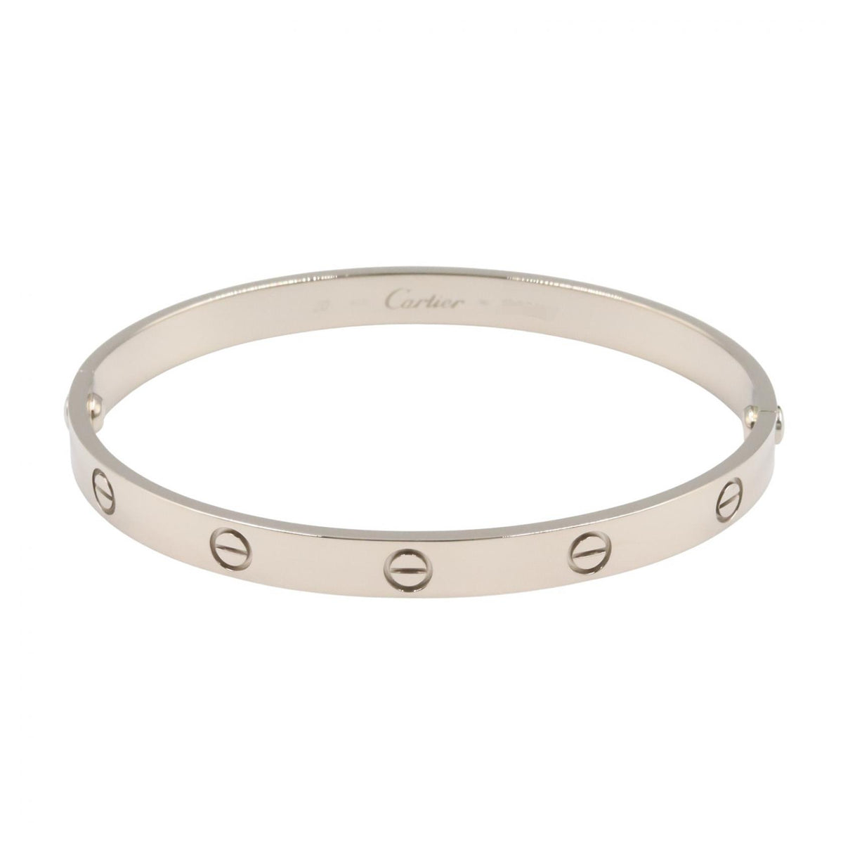 CARTIER 18K White Gold Love Bracelet Size 20