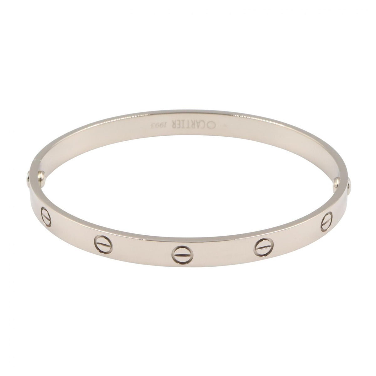 CARTIER 18K White Gold Love Bracelet Size 20