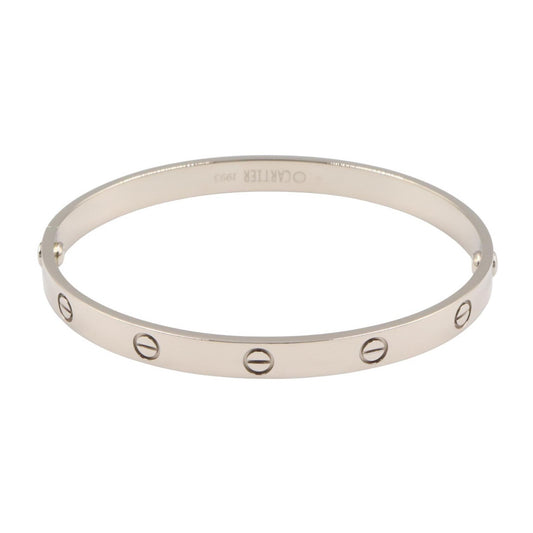 CARTIER 18K White Gold Love Bracelet Size 20