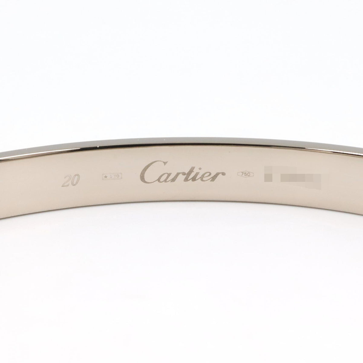 CARTIER 18K White Gold Love Bracelet Size 20