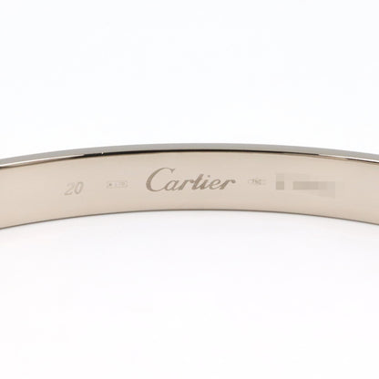 CARTIER 18K White Gold Love Bracelet Size 20