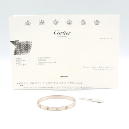 CARTIER 18K White Gold Love Bracelet Size 20