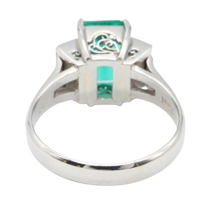 JEWELRY Emerald Diamond Pt900 Platinum Ring Size JP 11.5