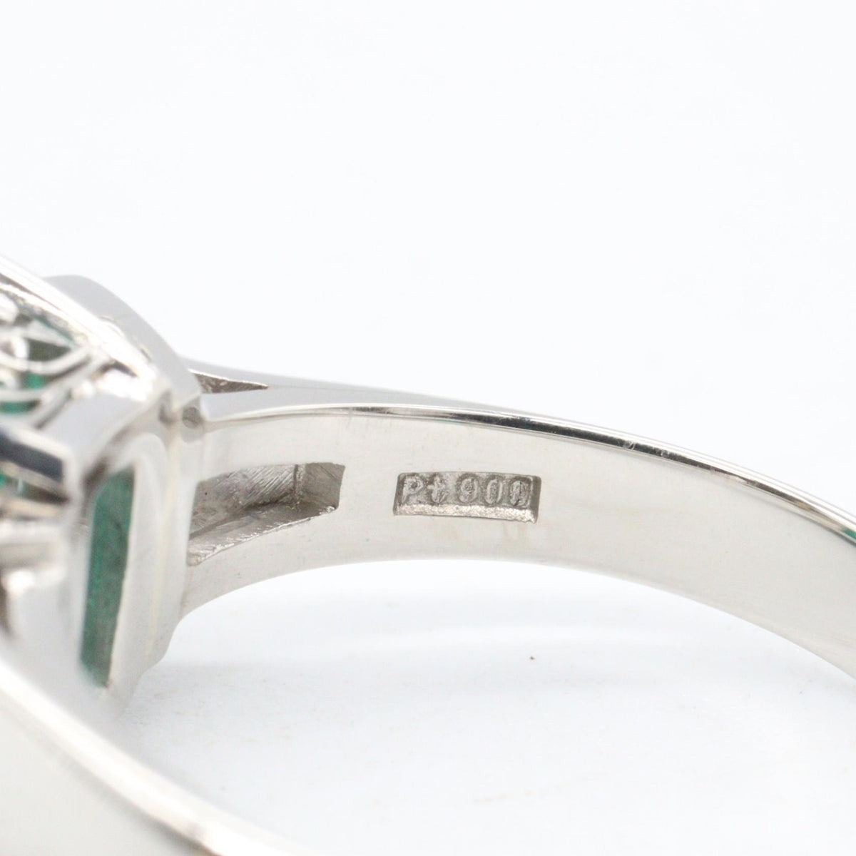 JEWELRY Emerald Diamond Pt900 Platinum Ring Size JP 11.5