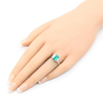 JEWELRY Emerald Diamond Pt900 Platinum Ring Size JP 11.5