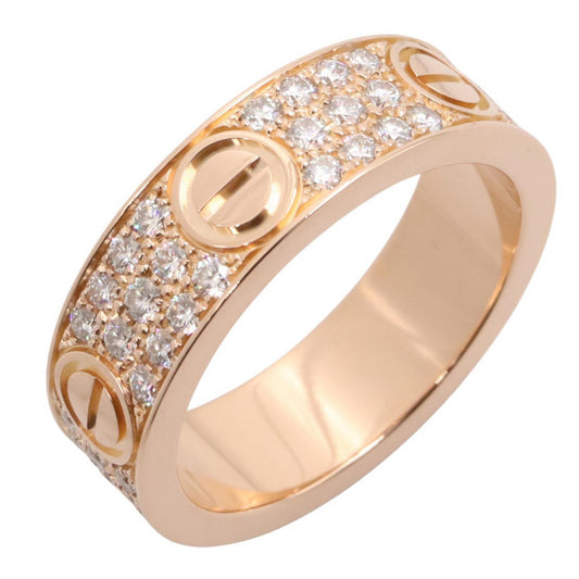 CARTIER Love Ring Pave Diamond K18PG Ring Size JP 18