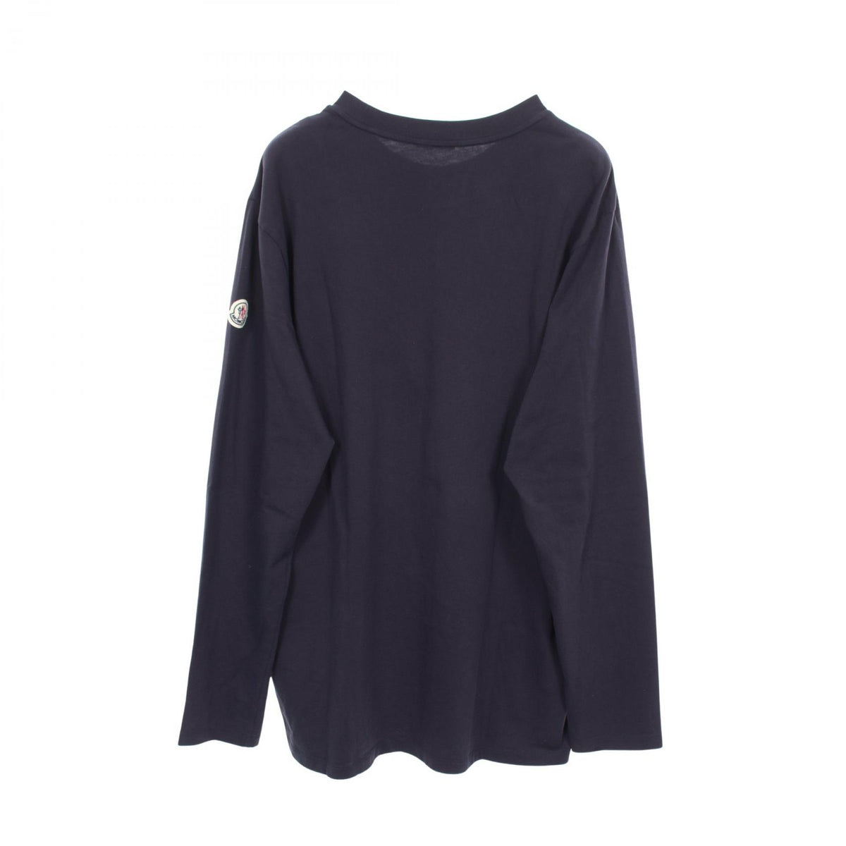 MONCLER Logo Embroidered Cotton Long Sleeve T-Shirt Navy Size L