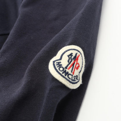 MONCLER Logo Embroidered Cotton Long Sleeve T-Shirt Navy Size L