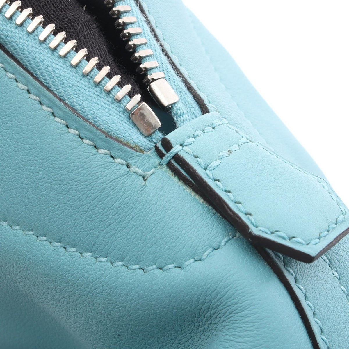 HERMES Bolide Secret Veau Handbag Blue