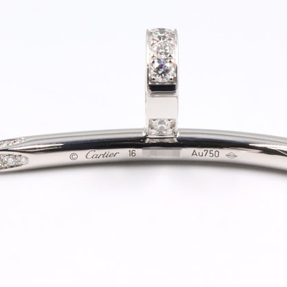 CARTIER Juste un Clou Diamond K18WG Bracelet Size 16
