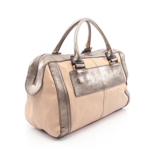 Chloe Logo Metallic Canvas Bag Pink