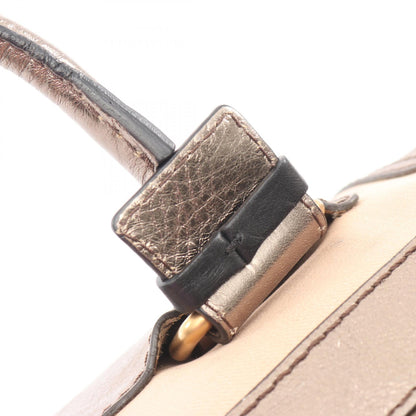 Chloe Logo Metallic Canvas Bag Pink