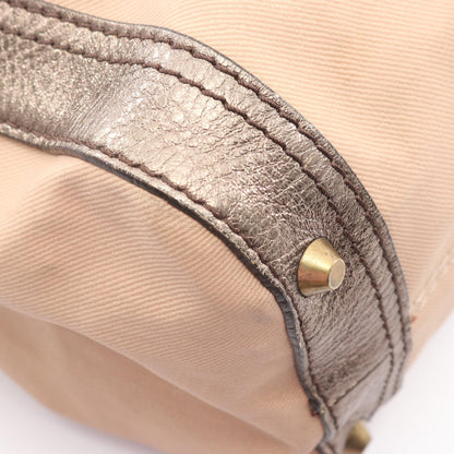 Chloe Logo Metallic Canvas Bag Pink