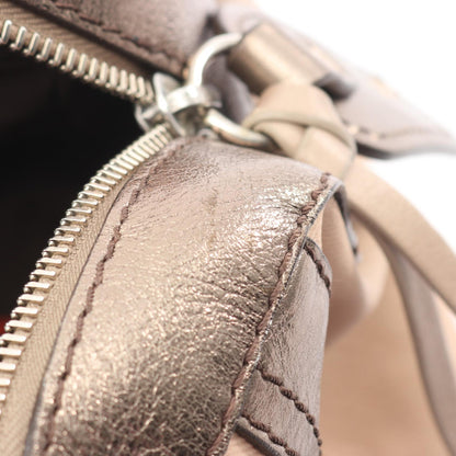 Chloe Logo Metallic Canvas Bag Pink