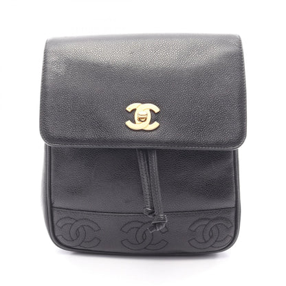 CHANEL Triple Coco Mark Backpack Black