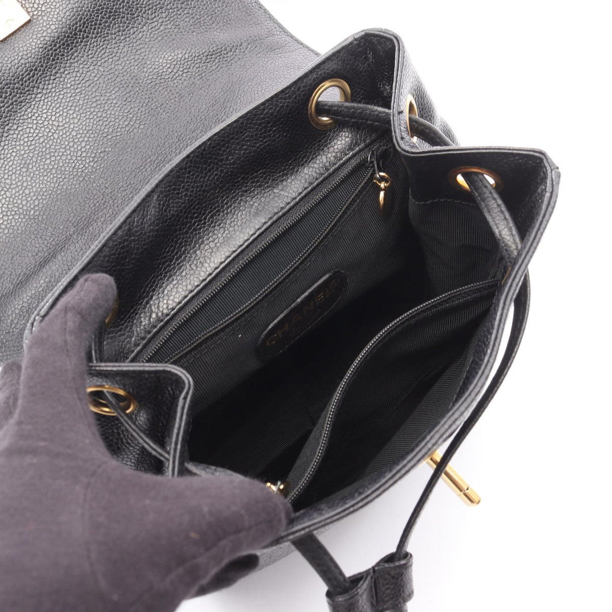 CHANEL Triple Coco Mark Backpack Black