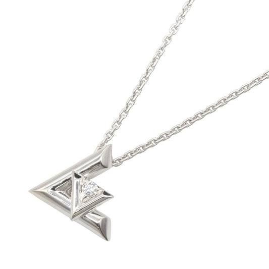 LOUIS VUITTON K18WG Pandantif Volt One GM Diamond Necklace
