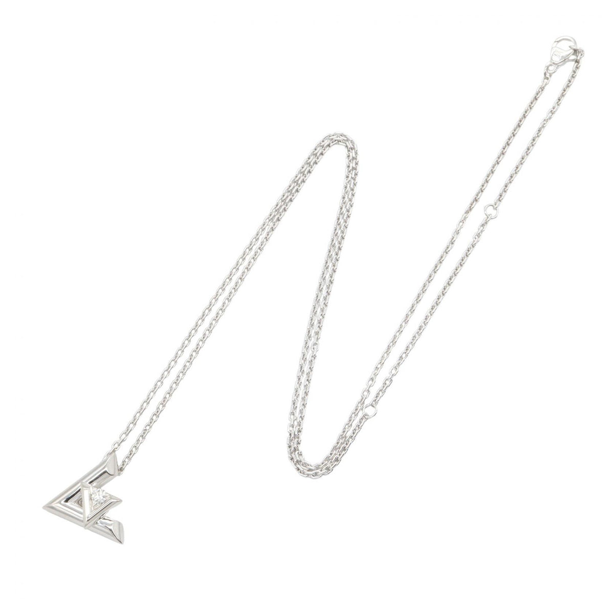 LOUIS VUITTON K18WG Pandantif Volt One GM Diamond Necklace