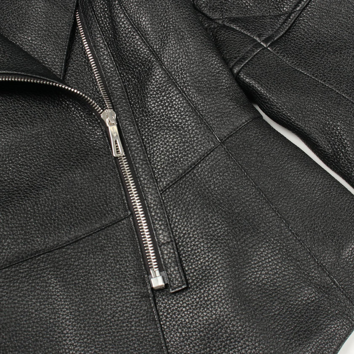 HERMES Deerskin Leather Jacket Black Size 36