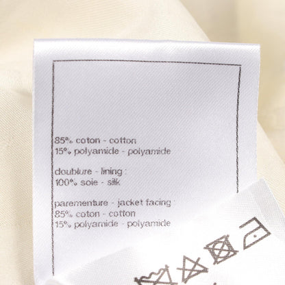 CHANEL Coco Mark Button White Nylon Cotton Jacket Size 36
