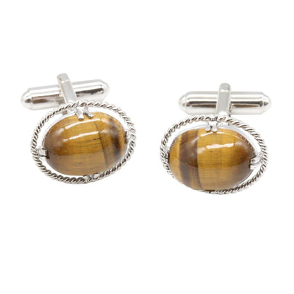 JEWELRY Tiger Eye SV925 Cufflinks Silver