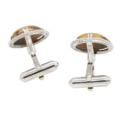 JEWELRY Tiger Eye SV925 Cufflinks Silver