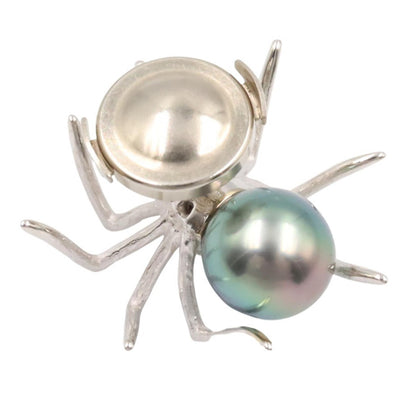 JEWELRY K18WG Pearl Silver/Green Brooch